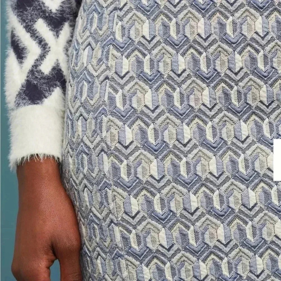 Maeve Anthropologie Emmy Textured Pencil Skirt Women’s S -Blue Geometric Motif - Picture 2 of 13